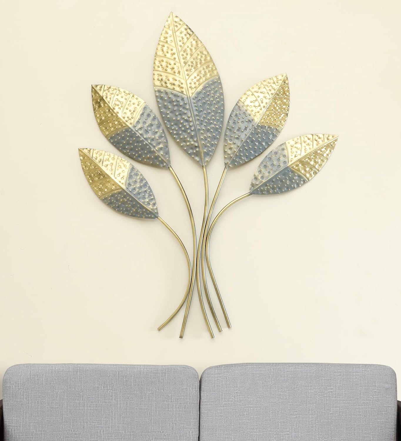 Multicolour Iron Ehaan Leaf Wall Decor Hanging Sculpture Home Living Room - ArtyCraftz