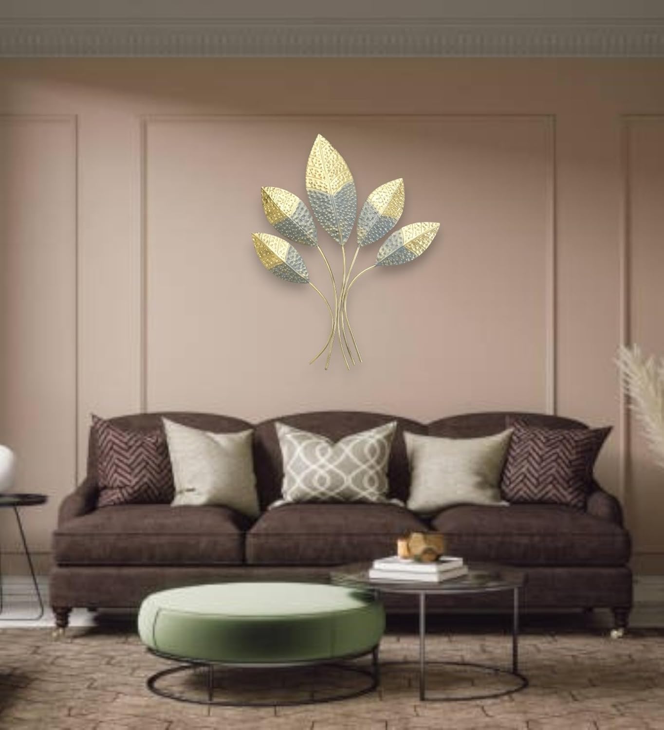 Multicolour Iron Ehaan Leaf Wall Decor Hanging Sculpture Home Living Room - ArtyCraftz