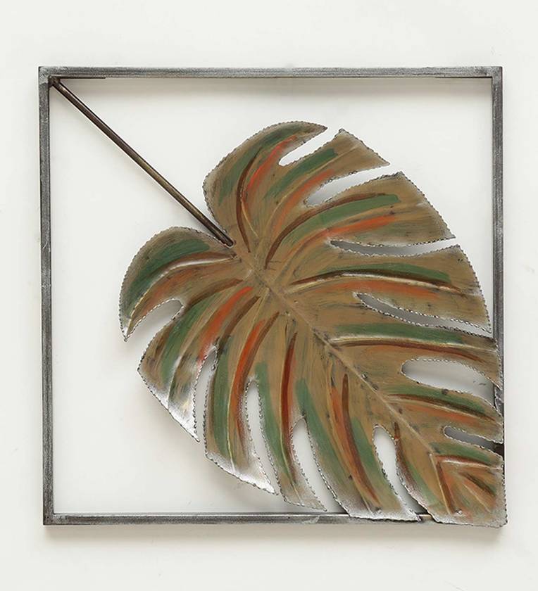 Multicolour Jabar Leaves Metal Wall Art