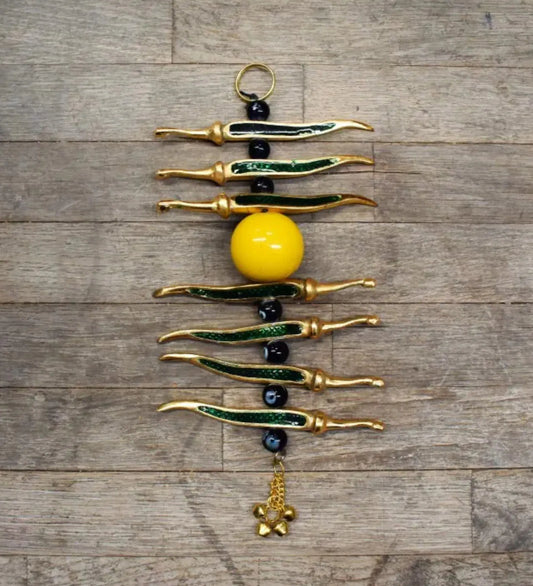 Nimbu Mirch Metal Vastu Hanging Bell Showpiece