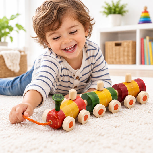 nnapatna Wooden Pull-Along Train Toy-artycraftz.com