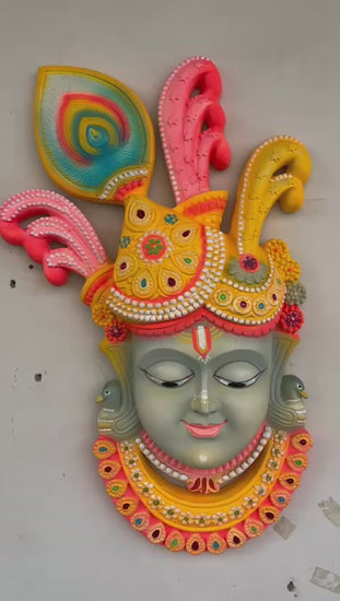 Resin Krishna Face Wall Decor – 24 Inches Video