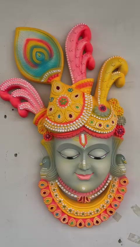 Resin Krishna Face Wall Decor – 24 Inches Video