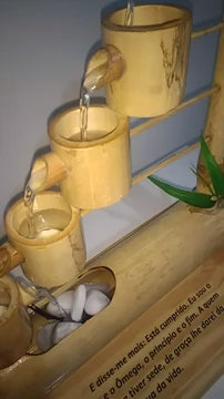 Handcrafted Tabletop 5 Cups Bamboo Fountain View