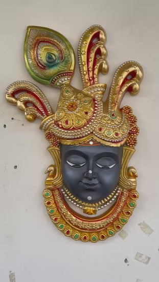 Black Krishna Face Wall Decor-ArtyCraftz.com