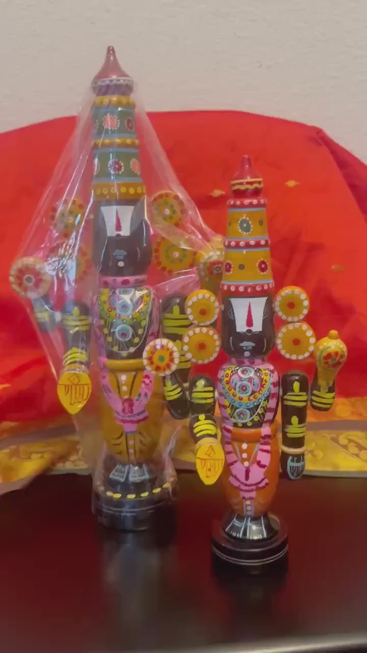 Kondapalli Wooden Tirupati Balaji Statue-ArtyCraftz.com
