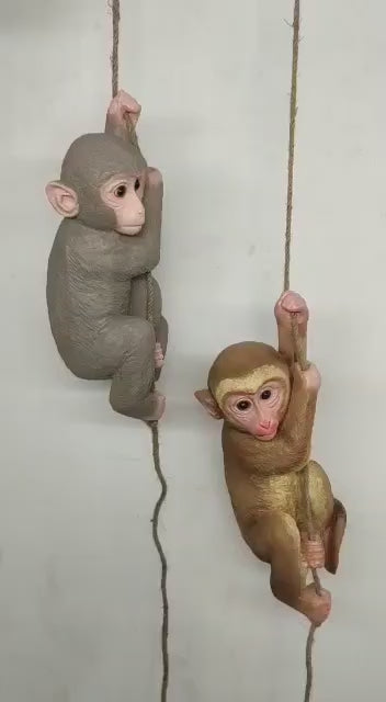 Cute Monkey Hanging Wall Decor Set of 2-ArtyCraftz.com