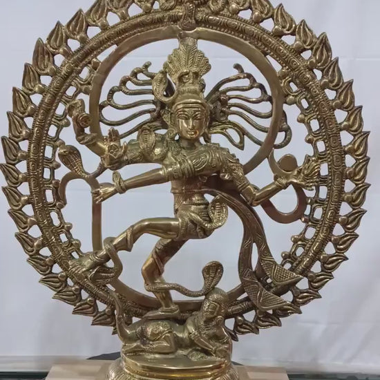 Brass Nataraja with Aum Om Statue-ArtyCraftz.com