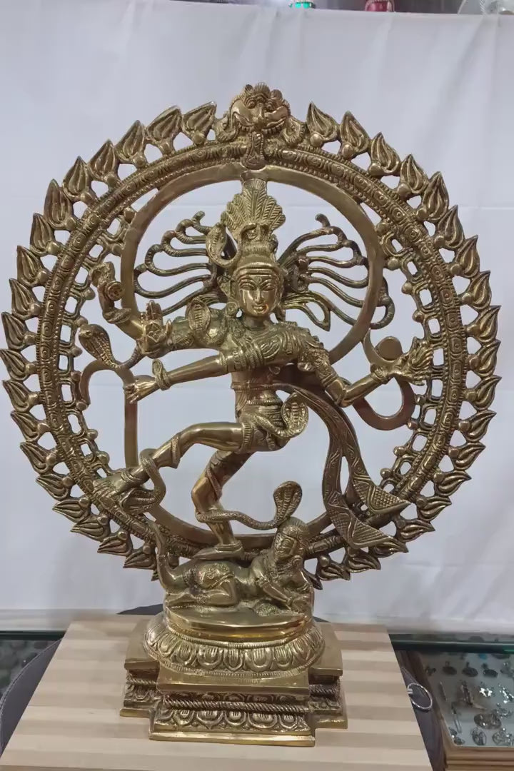 Brass Nataraja with Aum Om Statue-ArtyCraftz.com