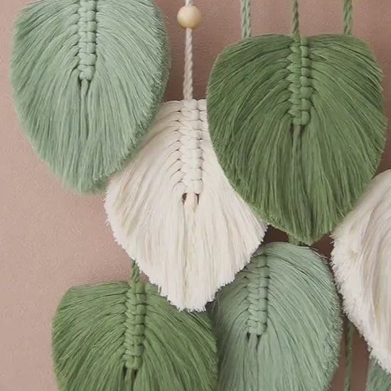 Brown Macrame Leaf Wall Hanging-ArtyCraftz.com