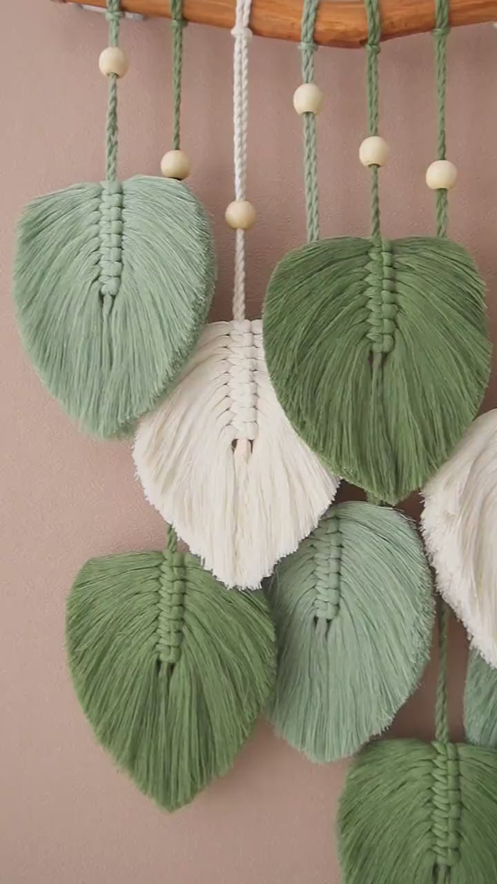 Brown Macrame Leaf Wall Hanging-ArtyCraftz.com