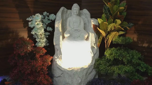Meditating Buddha Resin Water Fountain Video