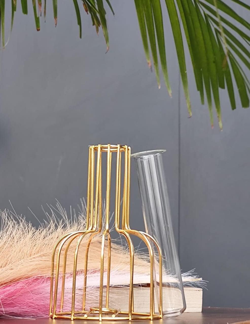 Propagation Station with Metal Frame, Test Tube Glass Items Vase for Flower Pot - ArtyCraftz