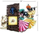 Handmade Metal Radha Krishna Cow Clock Wall Hanging 