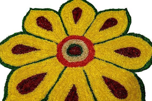Rangoli Mat Flower Design Door Mat 3 Feet - ArtyCraftz