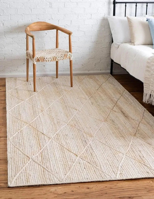 Rectangular Jute Area Rug - ArtyCraftz