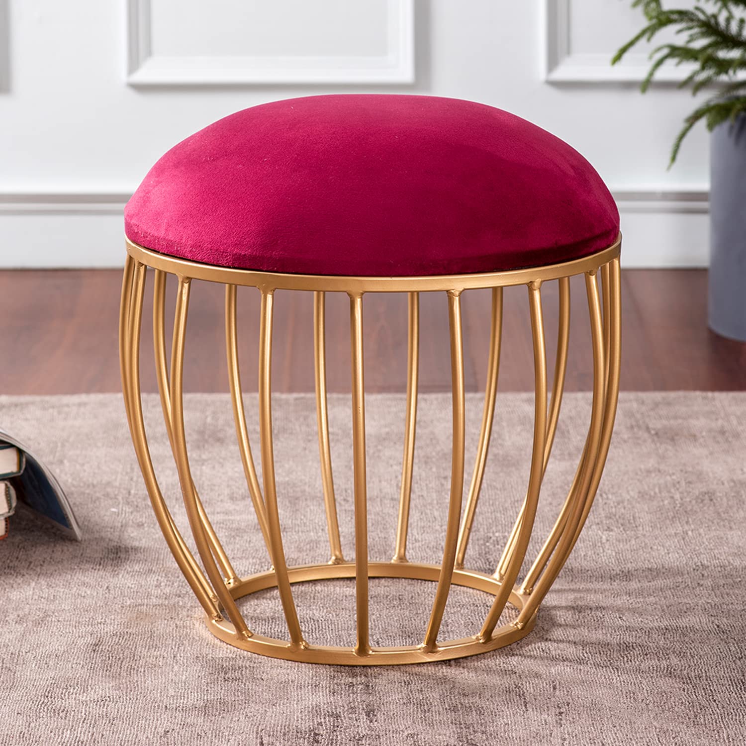 Red Velvet Mushroom Seating Stool - ArtyCraftz