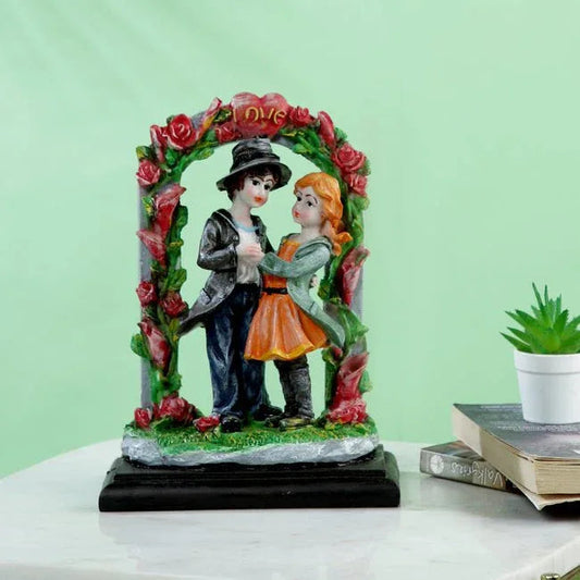 Resin Couple in Roses Arch Showpiece - ArtyCraftz