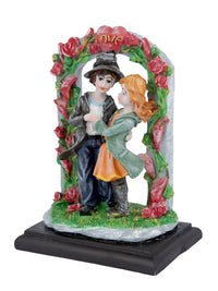 Resin Couple in Roses Arch Showpiece - ArtyCraftz