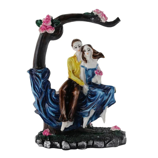 Resin Love Couple Sitting On Tree Showpiece - ArtyCraftz