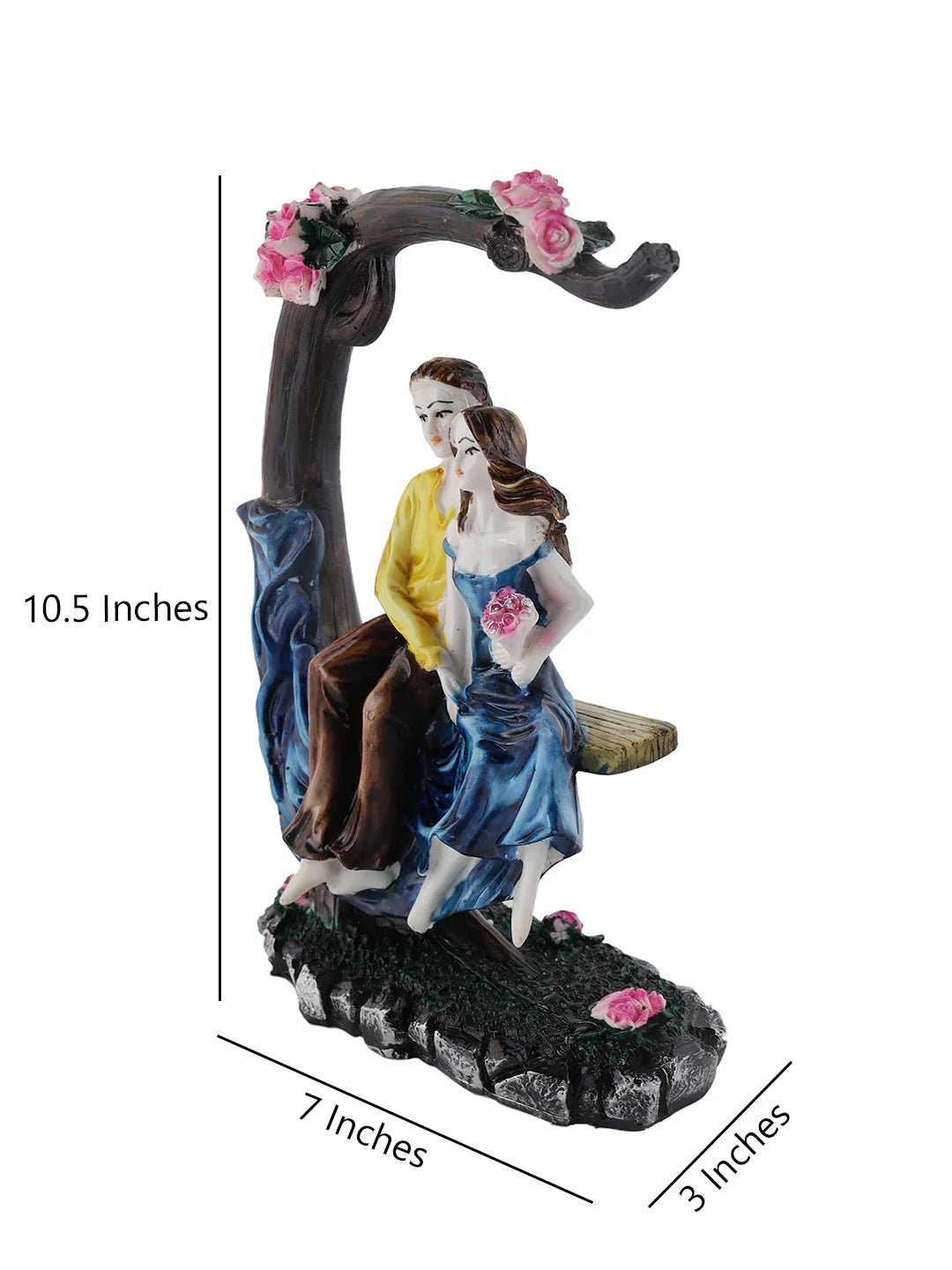 Resin Love Couple Sitting On Tree Showpiece - ArtyCraftz