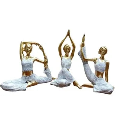 Resin Yoga Girls Showpiece White - ArtyCraftz