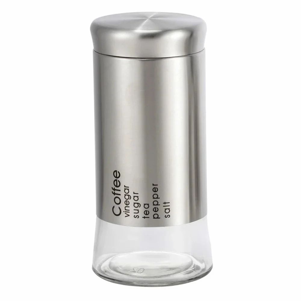 Glass Storage Jar with Stainless Steel Lid 900 ml – Airtight Kitchen Container