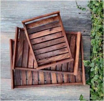 Rose Wood Tray for Serving Fruits and Coffee,Tea - ArtyCraftz