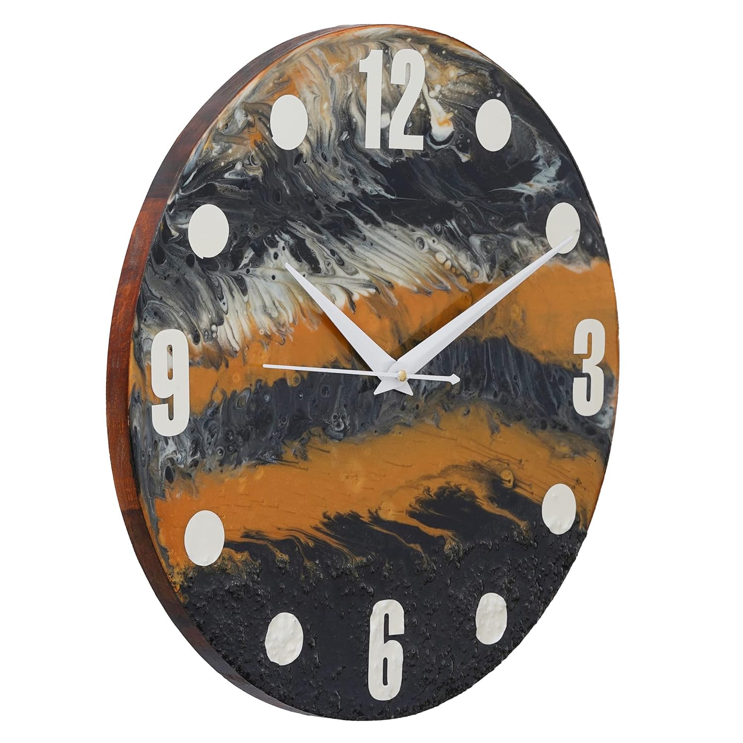 Round Resin Wall Clock for Home - 14*14 inches Large Clock - ArtyCraftz