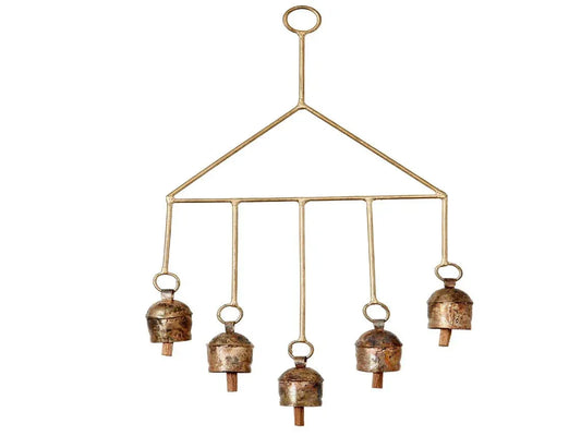 Rustic 5 copper coated Bells Wind Chime - ArtyCraftz