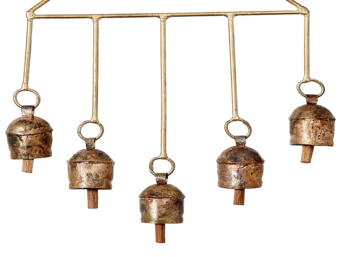 Rustic 5 copper coated Bells Wind Chime - ArtyCraftz