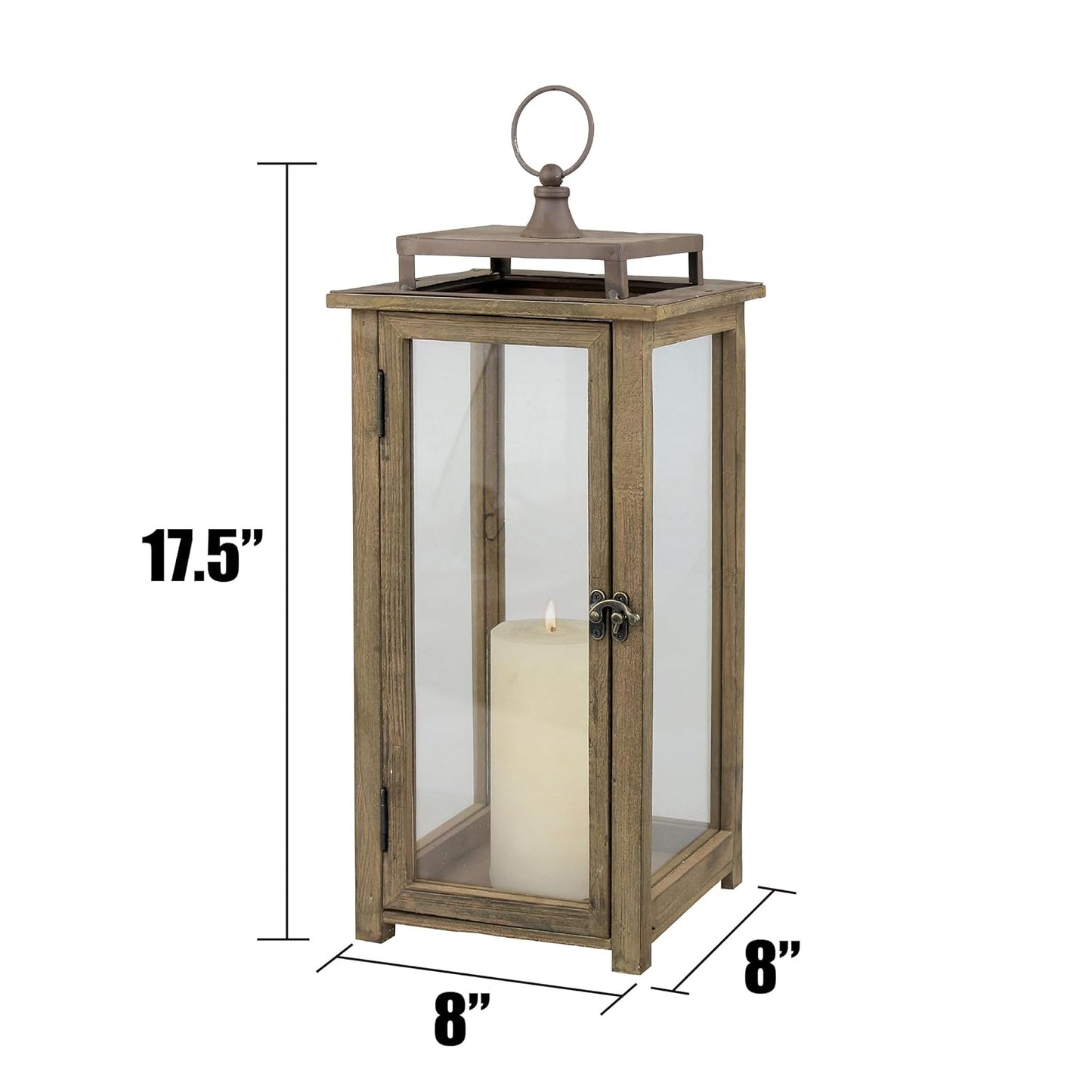 Rustic Mango Wood 18 Inches Hurricane Candle Holder - ArtyCraftz