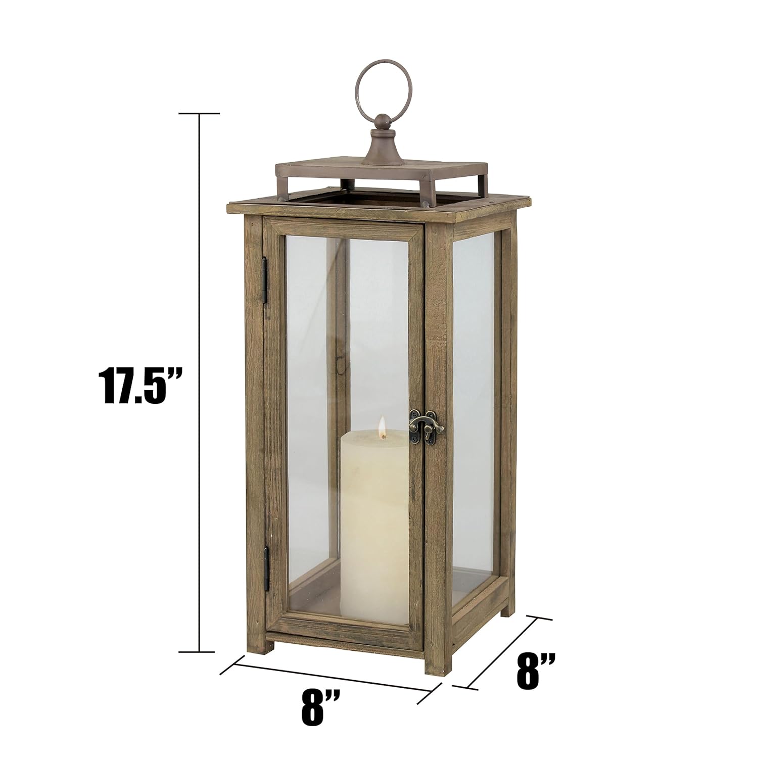 Rustic Mango Wood 18 Inches Hurricane Candle Holder - ArtyCraftz