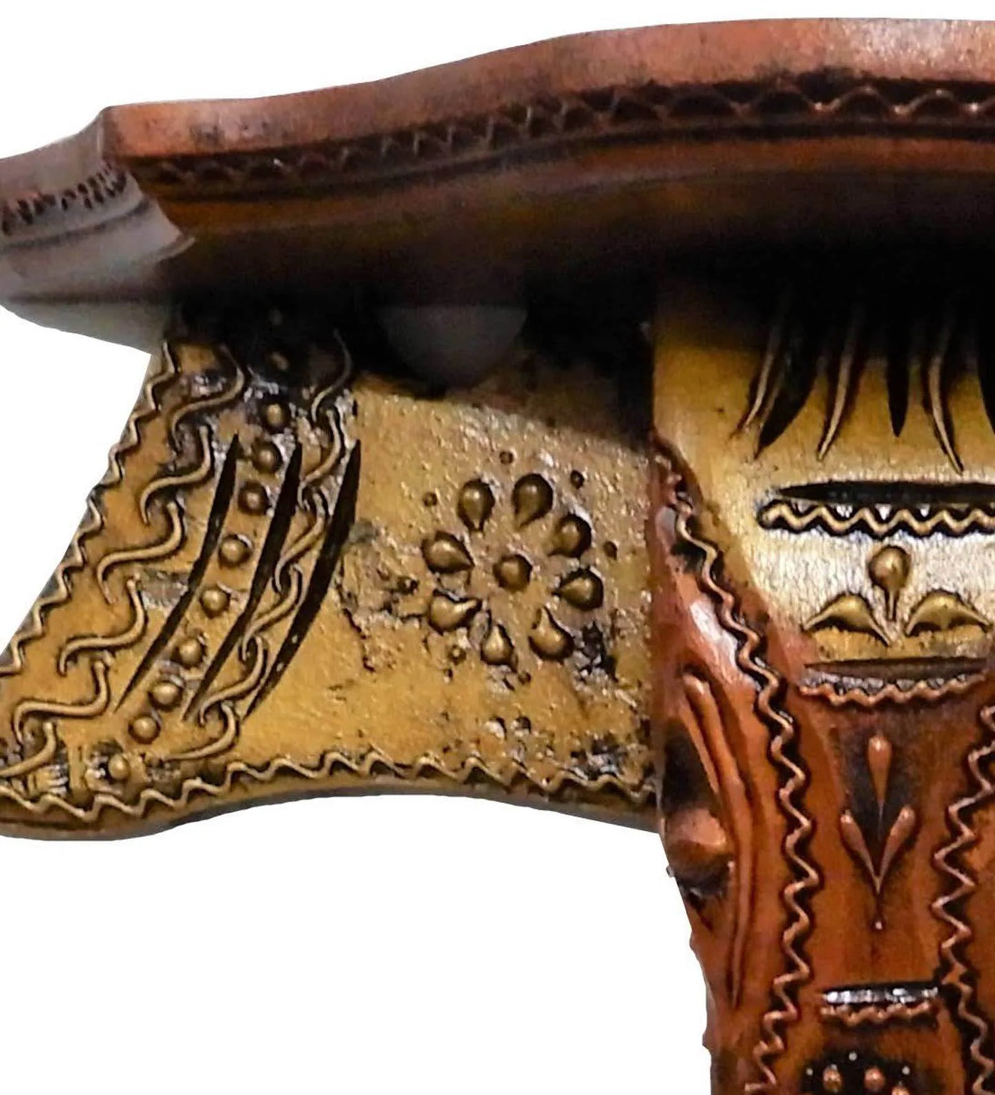 Solid Wood Ganesha Floating Pooja Shelf In Brown