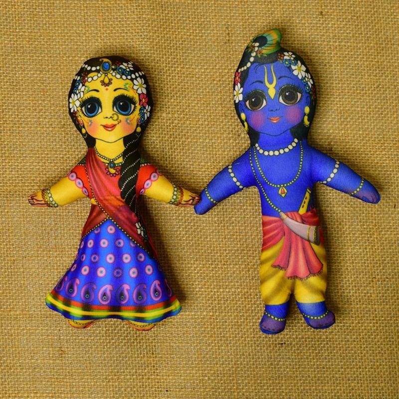 Stitched Cotton Radha Krishna Dolls