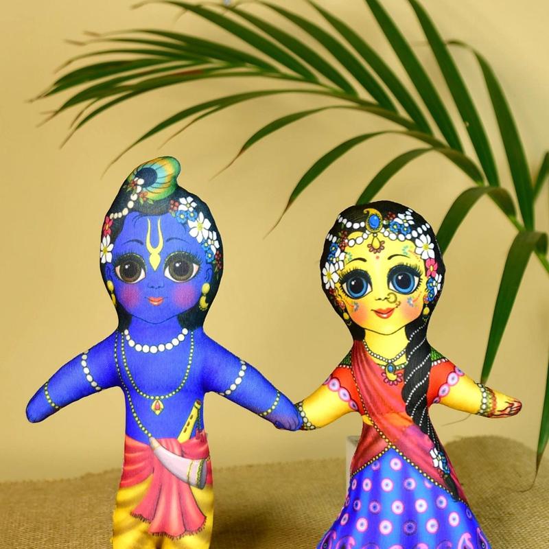 Stitched Cotton Radha Krishna Dolls