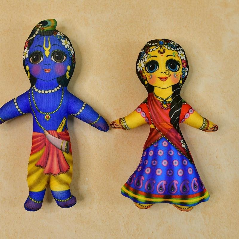 Stitched Cotton Radha Krishna Dolls