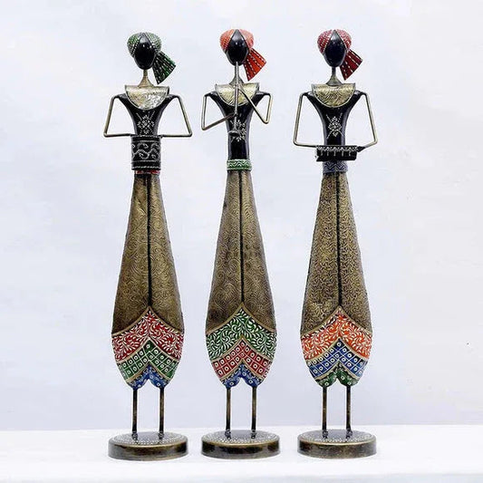 32 inch Figurines Metal Art Set of 3