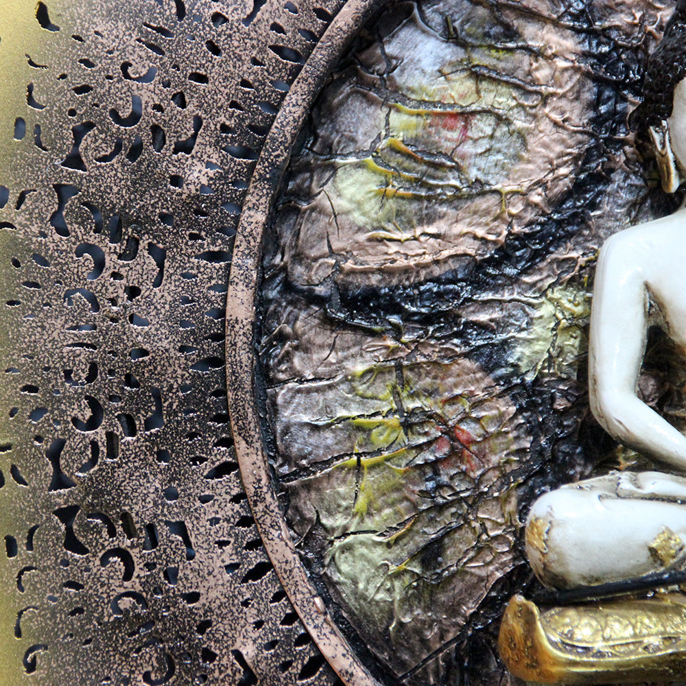 Sacred Halo Of Buddha Metal Wall Art With LED Light