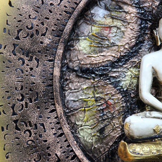 Sacred Halo Of Buddha Metal Wall Art With LED Light