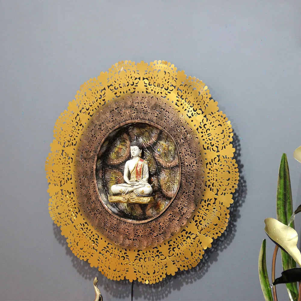 Sacred Halo Of Buddha Metal Wall Art With LED Light