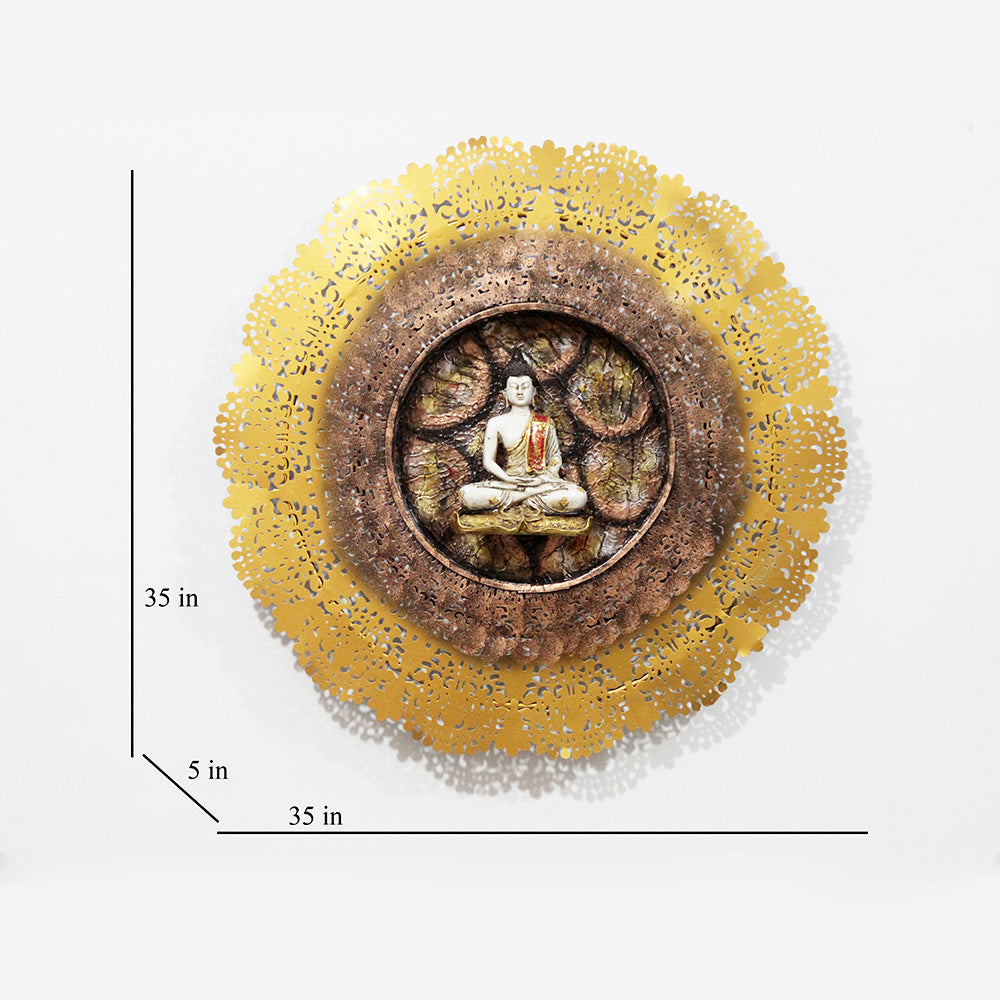 Sacred Halo Of Buddha Metal Wall Art With LED Light