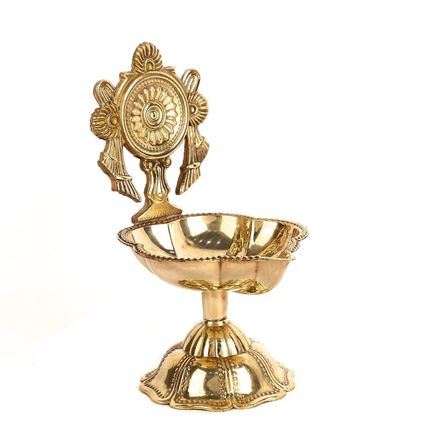Traditional Brass Shankh Oil Lamp - ArtyCraftz