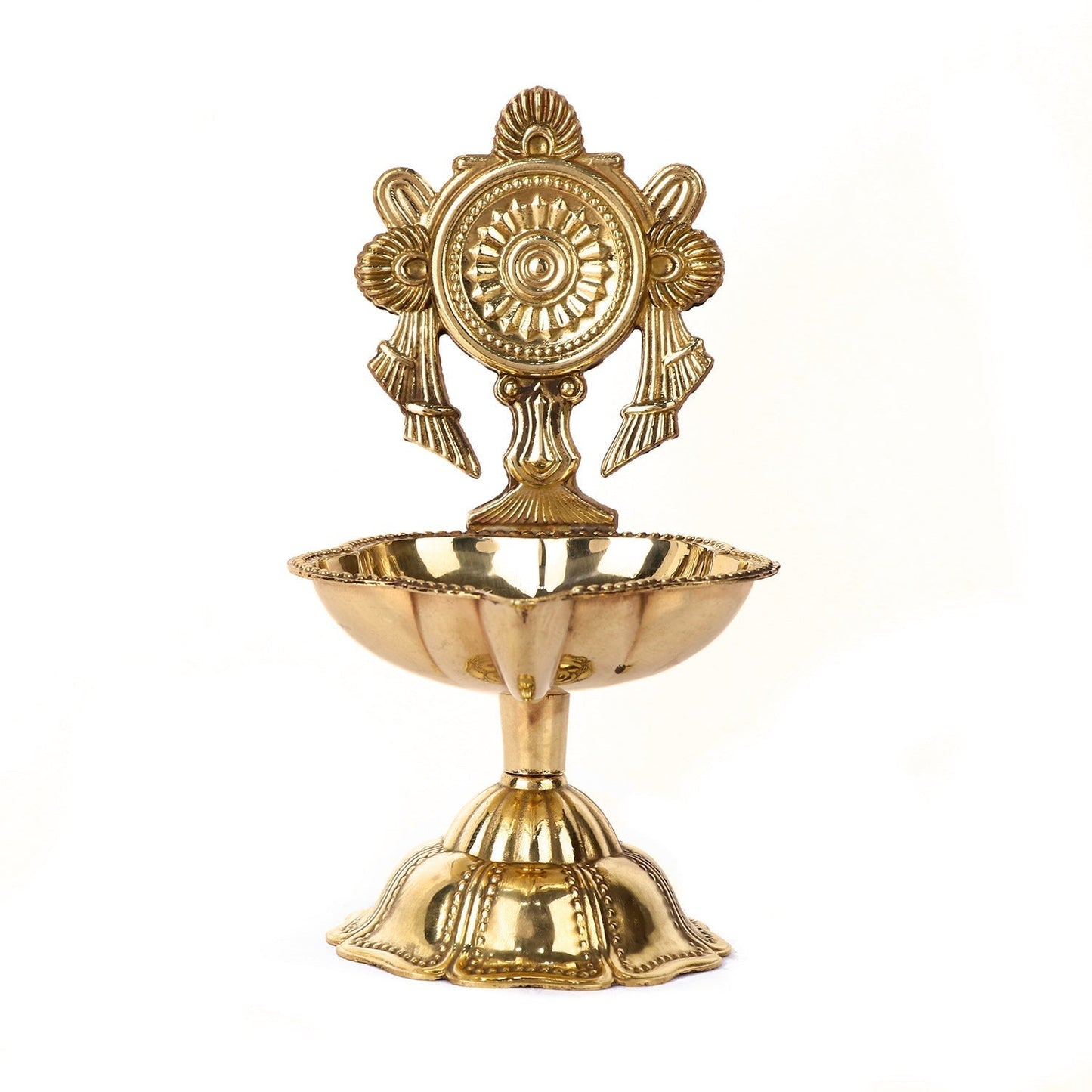 Traditional Brass Shankh Oil Lamp - ArtyCraftz