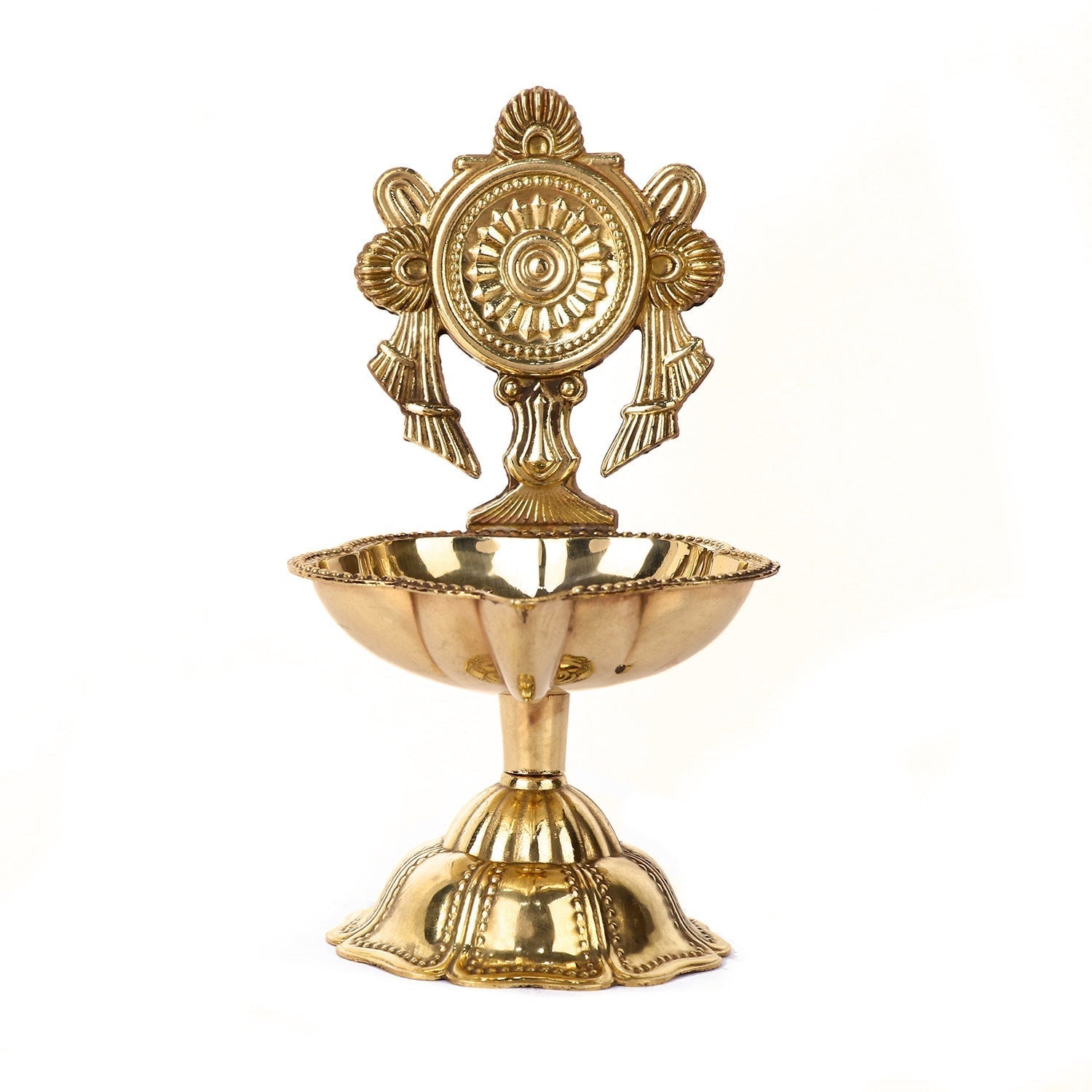 Traditional Brass Shankh Oil Lamp - ArtyCraftz
