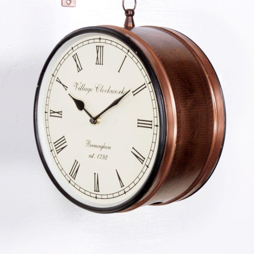 Traditional Copper Finish Railway Station Clock - ArtyCraftz