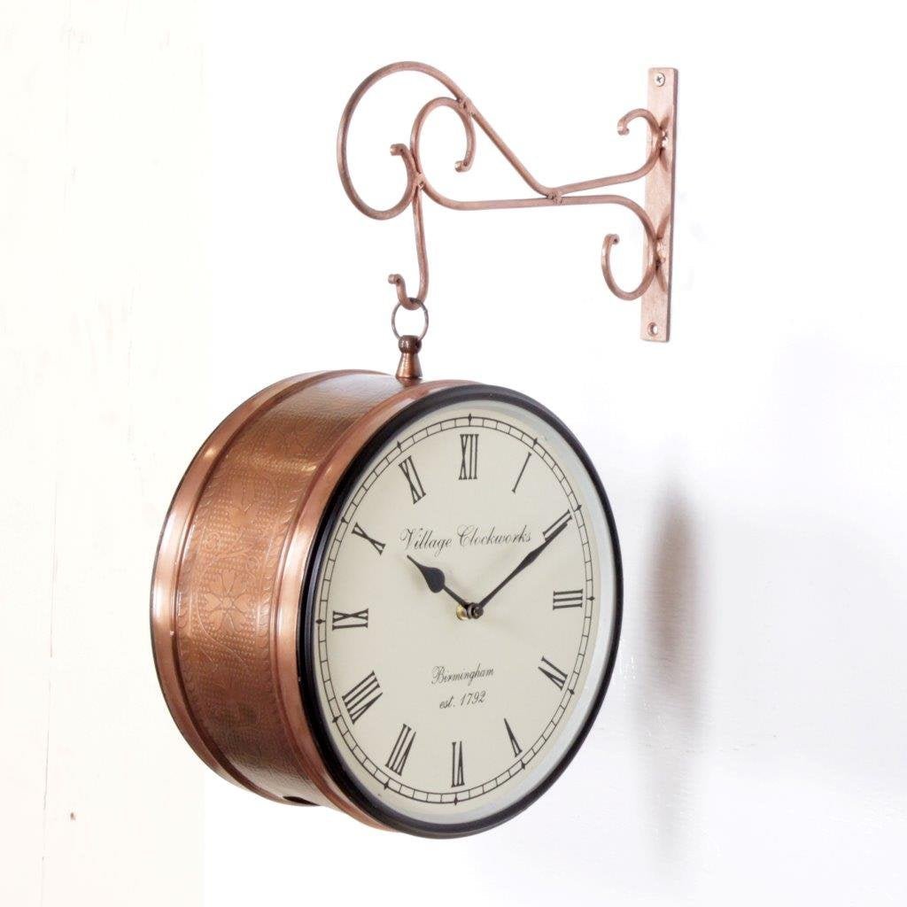 Traditional Copper Finish Railway Station Clock - ArtyCraftz