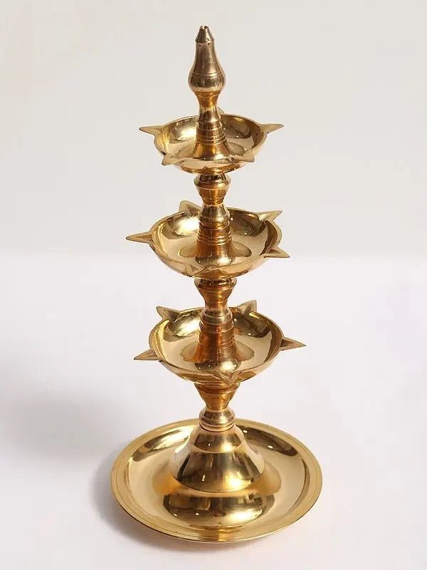 Traditional Kumbakonam Three Layer Oil Lamp - ArtyCraftz