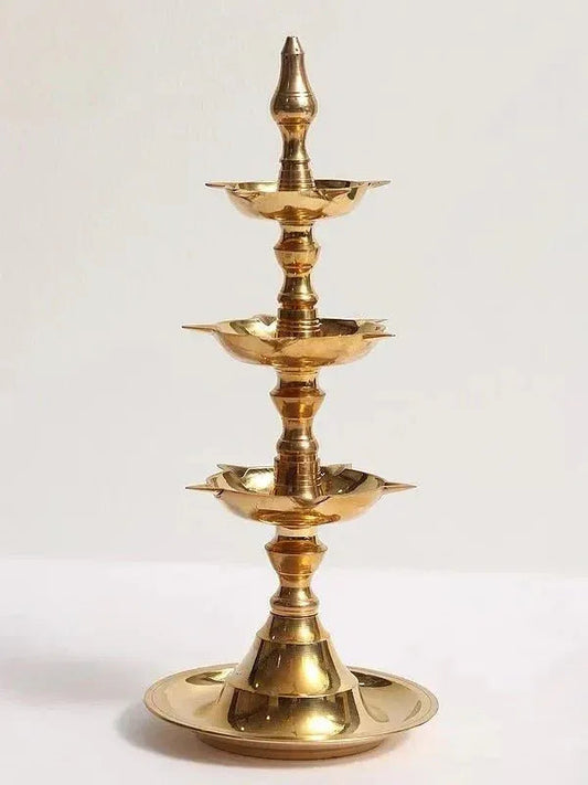 Traditional Kumbakonam Three Layer Oil Lamp - ArtyCraftz