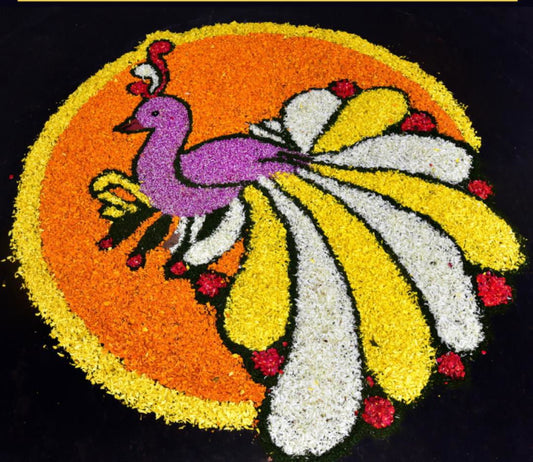 Traditional Rangoli Door Mat for Home Decoration Multi Color 4 Feet - ArtyCraftz